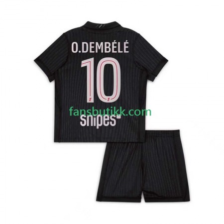 Fotballdrakt Paris Saint-Germain Ousmane Dembele 10 Barn Fjerde 2025-2026 Kortermet